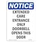 Signmission OSHA Notice Sign, 10" H, 7" W, Rigid Plastic, Extended Care Entrance Only Doorbell Sign, Portrait OS-NS-P-710-V-12286 - alternate 1